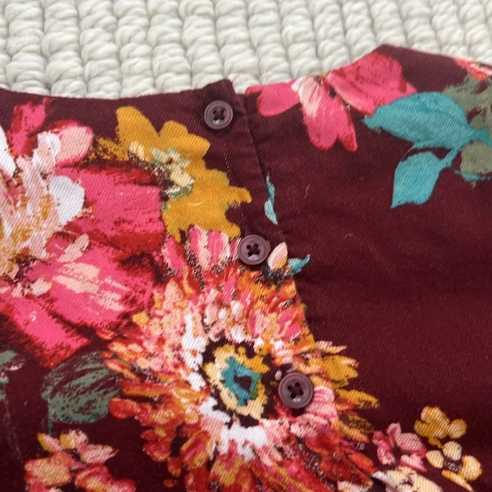 Baby Gap Floral Burgundy Dress Toddler Girls Size 5